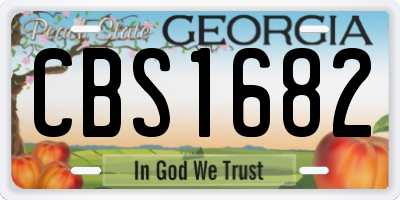GA license plate CBS1682