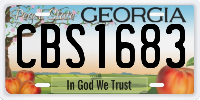 GA license plate CBS1683