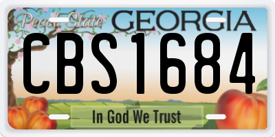 GA license plate CBS1684