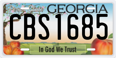 GA license plate CBS1685