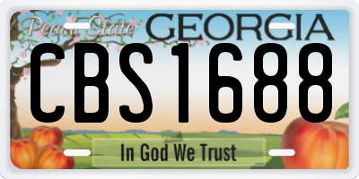 GA license plate CBS1688
