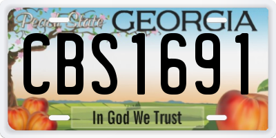 GA license plate CBS1691