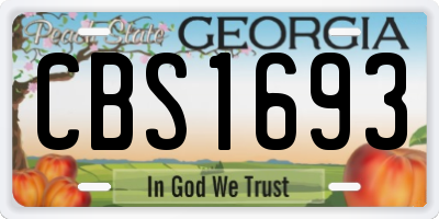 GA license plate CBS1693