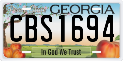 GA license plate CBS1694