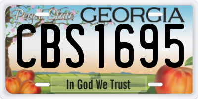 GA license plate CBS1695