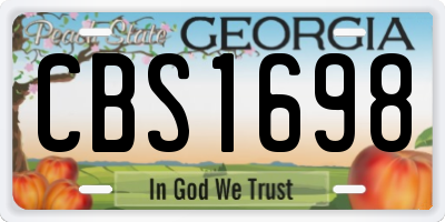 GA license plate CBS1698