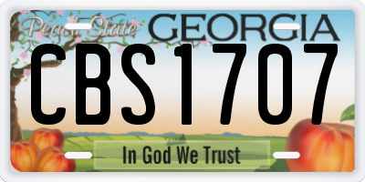 GA license plate CBS1707