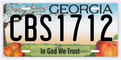 GA license plate CBS1712