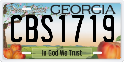 GA license plate CBS1719