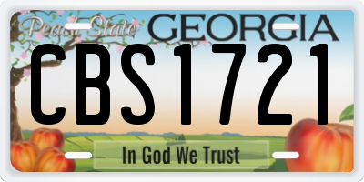 GA license plate CBS1721