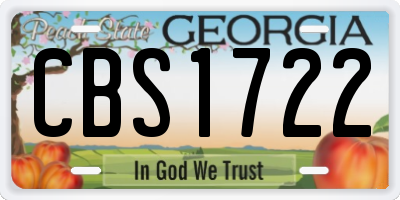 GA license plate CBS1722