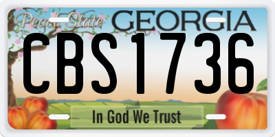 GA license plate CBS1736