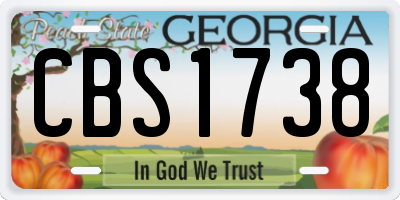 GA license plate CBS1738