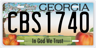 GA license plate CBS1740