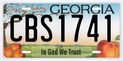 GA license plate CBS1741