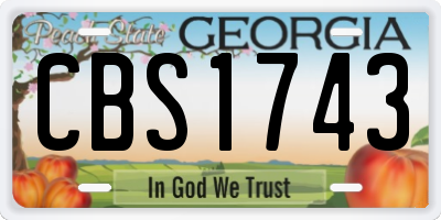 GA license plate CBS1743