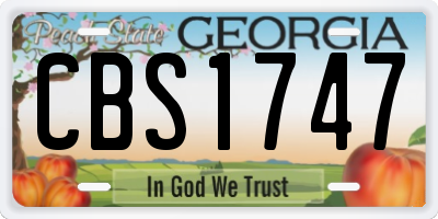 GA license plate CBS1747