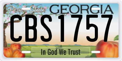 GA license plate CBS1757