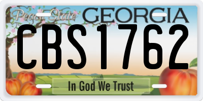 GA license plate CBS1762