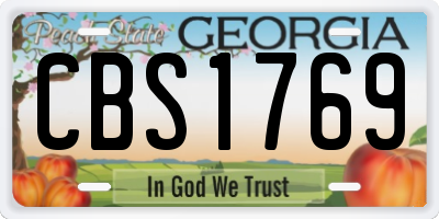 GA license plate CBS1769