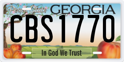 GA license plate CBS1770
