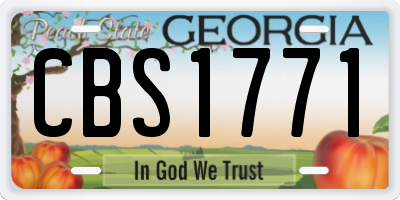 GA license plate CBS1771