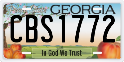 GA license plate CBS1772