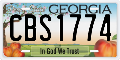 GA license plate CBS1774