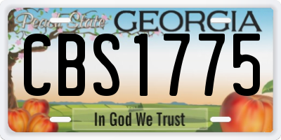 GA license plate CBS1775