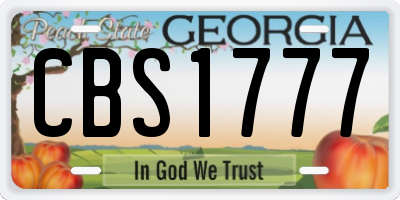 GA license plate CBS1777