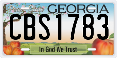 GA license plate CBS1783