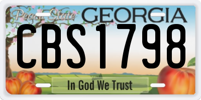 GA license plate CBS1798