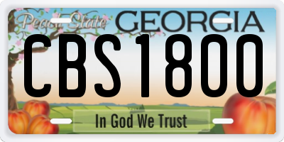 GA license plate CBS1800