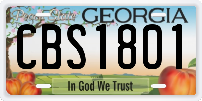 GA license plate CBS1801