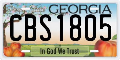 GA license plate CBS1805