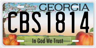 GA license plate CBS1814