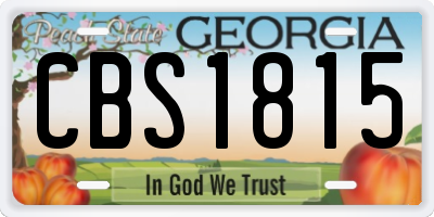 GA license plate CBS1815
