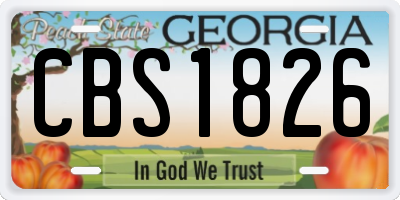 GA license plate CBS1826