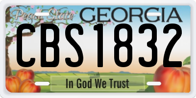 GA license plate CBS1832