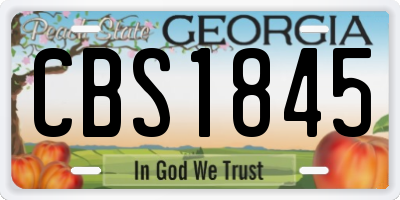 GA license plate CBS1845