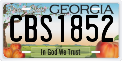 GA license plate CBS1852