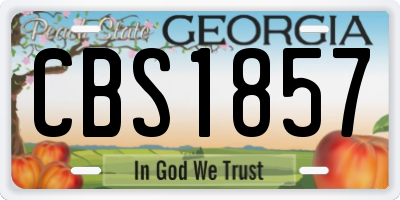 GA license plate CBS1857