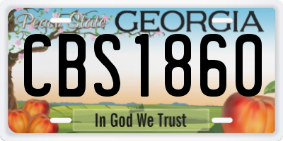 GA license plate CBS1860