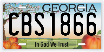 GA license plate CBS1866