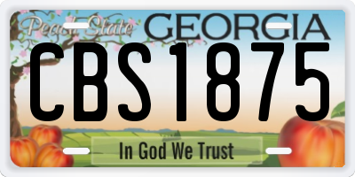 GA license plate CBS1875
