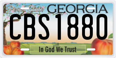 GA license plate CBS1880