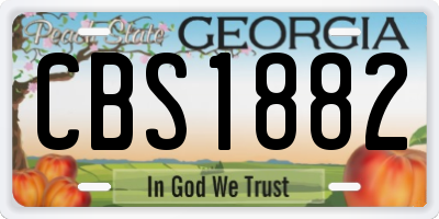 GA license plate CBS1882