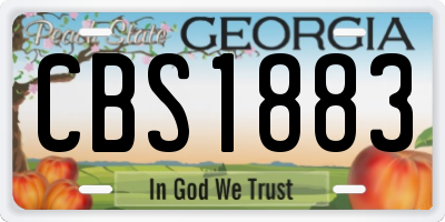 GA license plate CBS1883