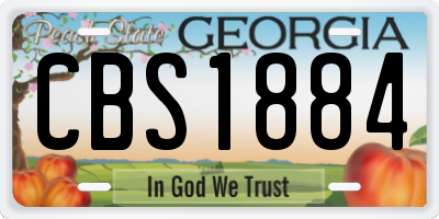 GA license plate CBS1884