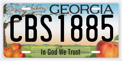 GA license plate CBS1885
